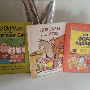 Set 3 book: The Old Man And The Afternoon cat Book, the goat parade, the farm is